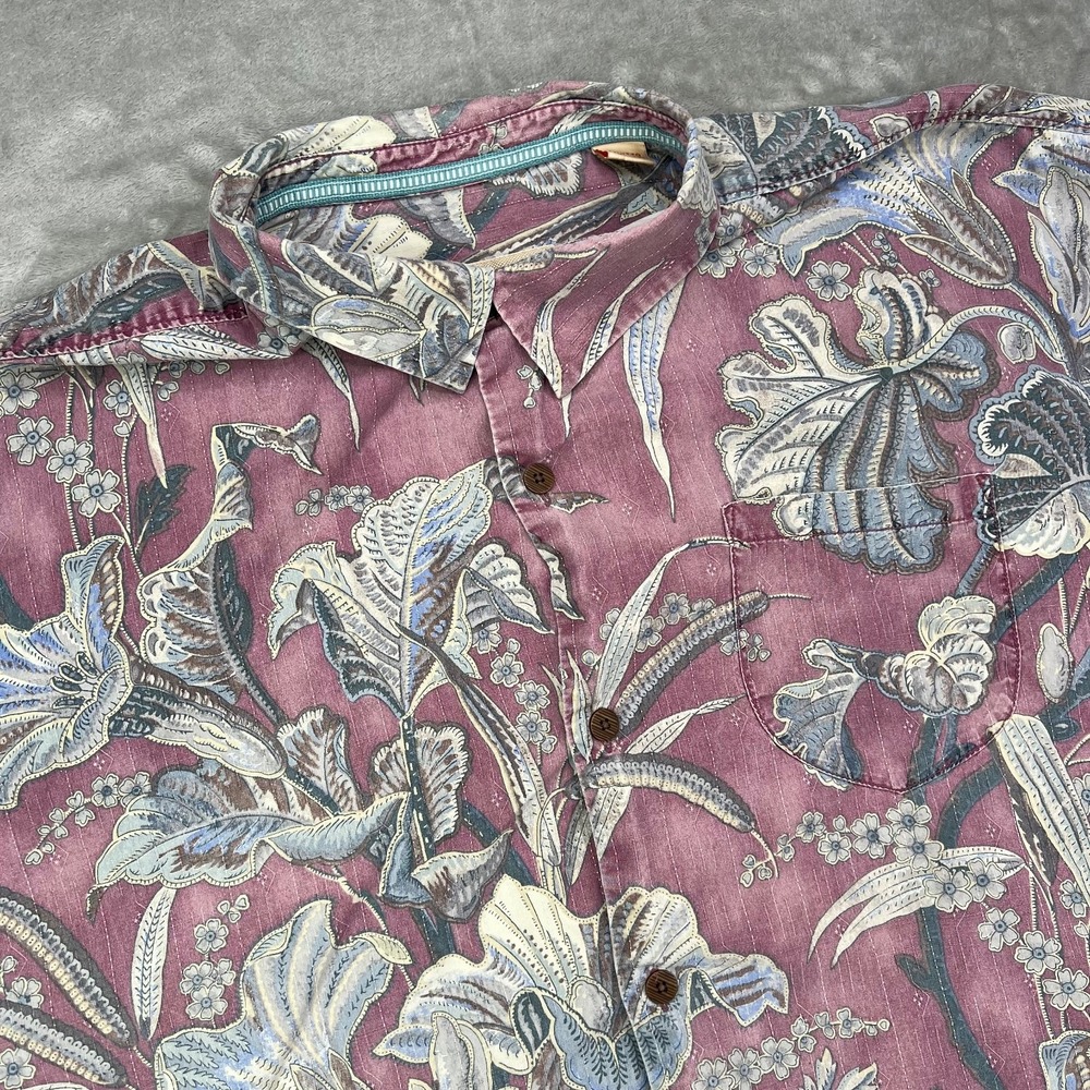 Tommy Bahama Floral Camp Shirt Mens 2XL Multicolor Short Sleeve Silk Coastal‎ - Picture 3 of 10